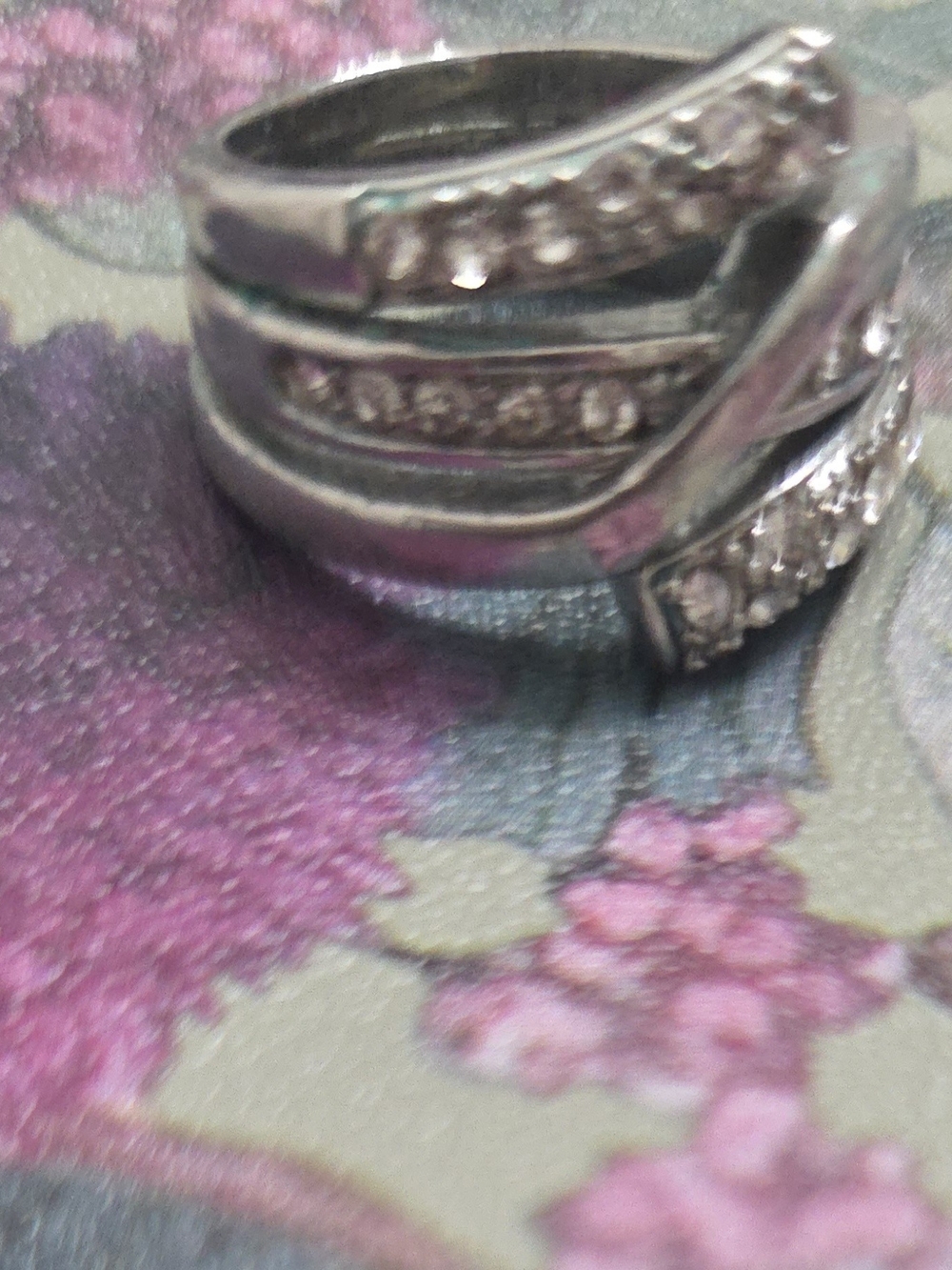 Source Unknown Silver-Tone Rhinestone Wrap Ring - Picture 3 of 3